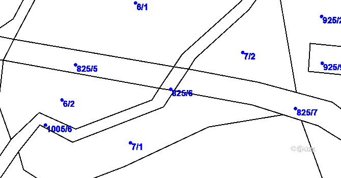 Parcela st. 825/6 v KÚ Deblov, Katastrální mapa