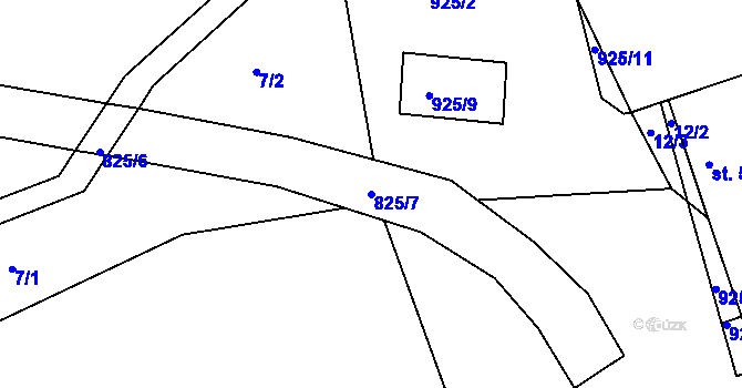 Parcela st. 825/7 v KÚ Deblov, Katastrální mapa
