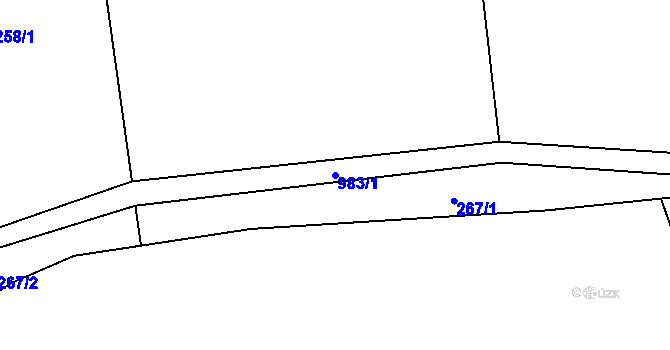 Parcela st. 983/1 v KÚ Deblov, Katastrální mapa