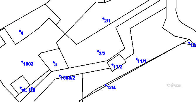 Parcela st. 2/2 v KÚ Deblov, Katastrální mapa