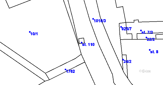 Parcela st. 110 v KÚ Deblov, Katastrální mapa