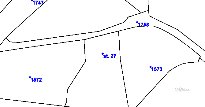 Parcela st. 27 v KÚ Deblov, Katastrální mapa
