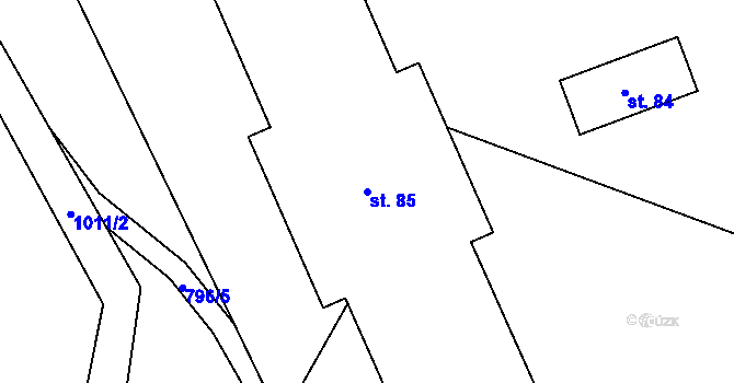 Parcela st. 85 v KÚ Deblov, Katastrální mapa