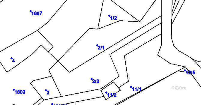 Parcela st. 2 v KÚ Deblov, Katastrální mapa