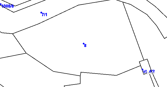Parcela st. 8 v KÚ Deblov, Katastrální mapa