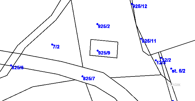 Parcela st. 925/9 v KÚ Deblov, Katastrální mapa