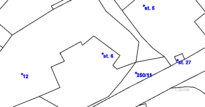 Parcela st. 6 v KÚ Pohled u Mladoňovic, Katastrální mapa