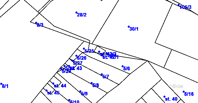 Parcela st. 42/2 v KÚ Pohled u Mladoňovic, Katastrální mapa