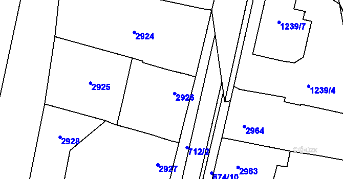 Parcela st. 2926 v KÚ Mladoňovice na Moravě, Katastrální mapa