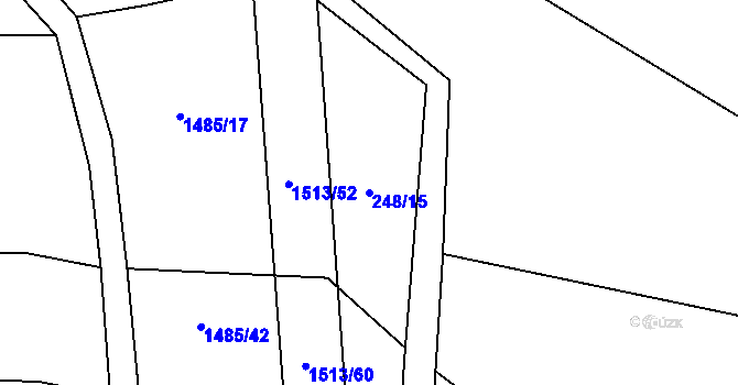 Parcela st. 248/15 v KÚ Mladošovice, Katastrální mapa