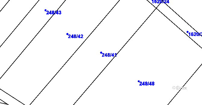 Parcela st. 248/41 v KÚ Mladošovice, Katastrální mapa