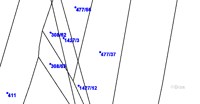 Parcela st. 477/37 v KÚ Mladošovice, Katastrální mapa