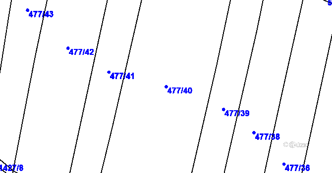 Parcela st. 477/40 v KÚ Mladošovice, Katastrální mapa