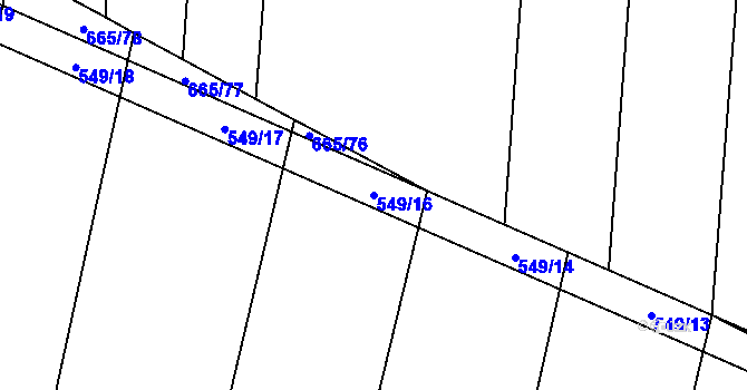 Parcela st. 549/16 v KÚ Mladošovice, Katastrální mapa