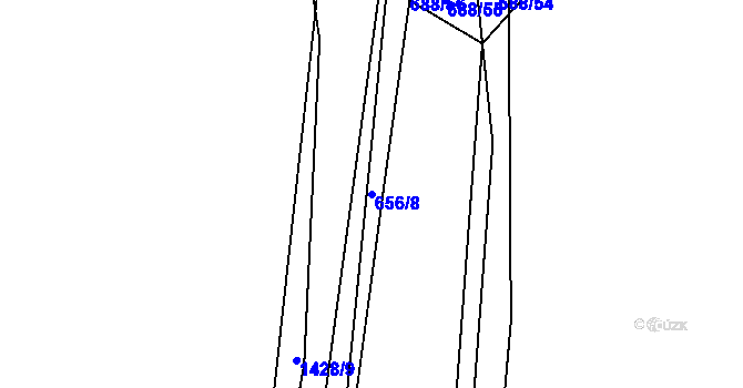 Parcela st. 656/8 v KÚ Mladošovice, Katastrální mapa