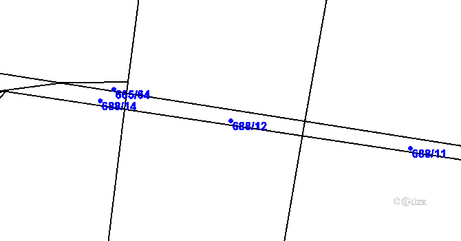 Parcela st. 688/12 v KÚ Mladošovice, Katastrální mapa