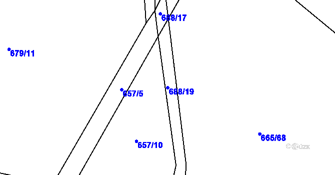 Parcela st. 688/19 v KÚ Mladošovice, Katastrální mapa