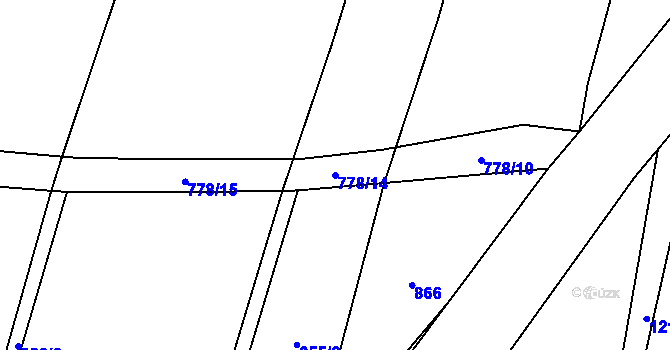 Parcela st. 778/14 v KÚ Mladošovice, Katastrální mapa
