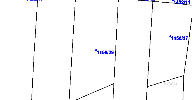 Parcela st. 1150/29 v KÚ Mladošovice, Katastrální mapa