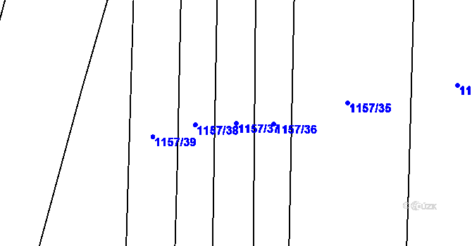 Parcela st. 1157/37 v KÚ Mladošovice, Katastrální mapa
