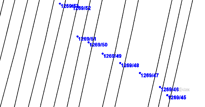 Parcela st. 1269/49 v KÚ Mladošovice, Katastrální mapa