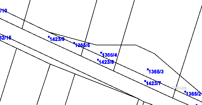 Parcela st. 1365/4 v KÚ Mladošovice, Katastrální mapa