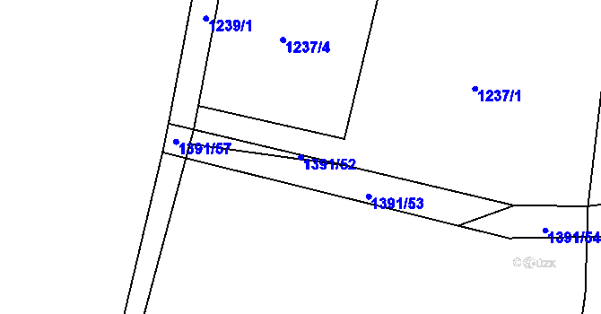 Parcela st. 1391/52 v KÚ Mladošovice, Katastrální mapa