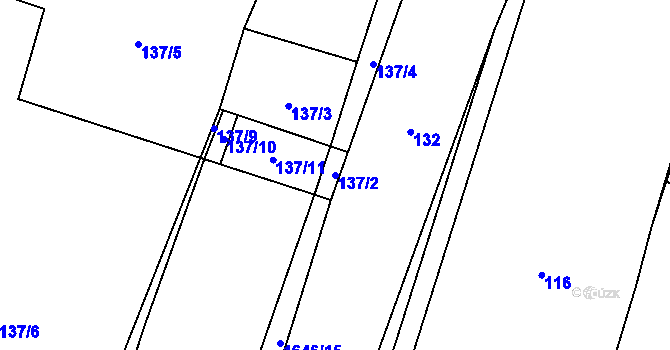 Parcela st. 137/2 v KÚ Mladošovice, Katastrální mapa