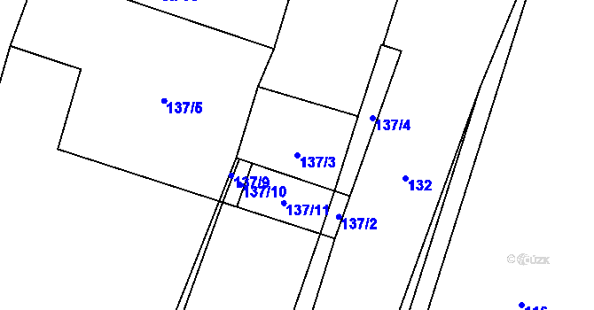 Parcela st. 137/3 v KÚ Mladošovice, Katastrální mapa