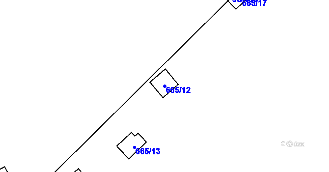 Parcela st. 665/12 v KÚ Mladošovice, Katastrální mapa