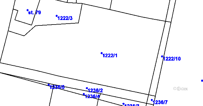 Parcela st. 1222/1 v KÚ Mladošovice, Katastrální mapa