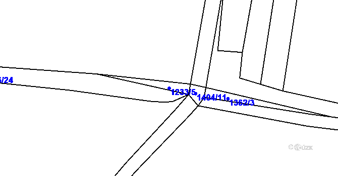 Parcela st. 1233/5 v KÚ Mladošovice, Katastrální mapa