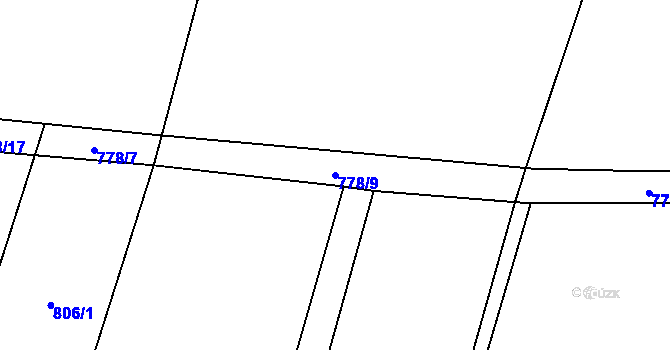 Parcela st. 778/9 v KÚ Mladošovice, Katastrální mapa