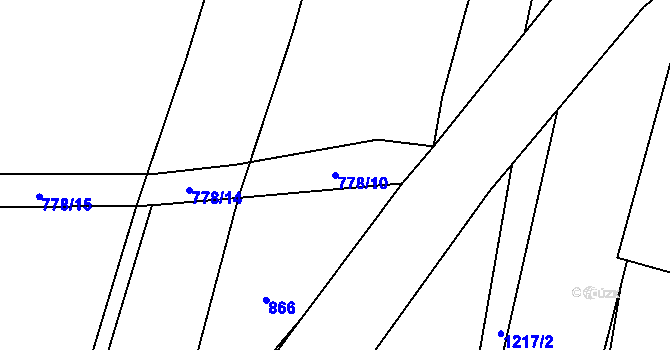 Parcela st. 778/10 v KÚ Mladošovice, Katastrální mapa