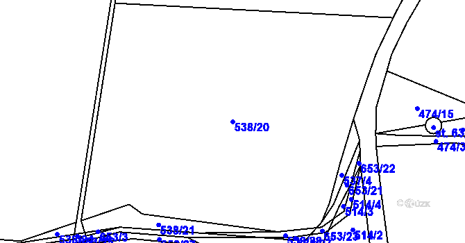Parcela st. 538/20 v KÚ Černá Hať, Katastrální mapa