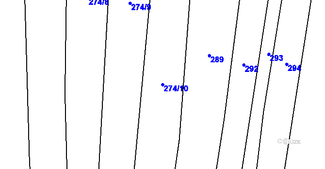 Parcela st. 274/10 v KÚ Černá Hať, Katastrální mapa