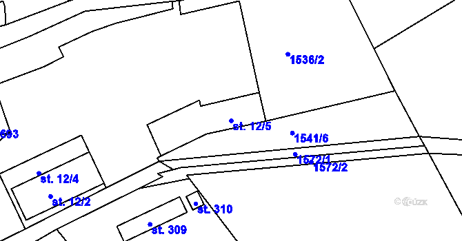 Parcela st. 12/5 v KÚ Mladotice, Katastrální mapa