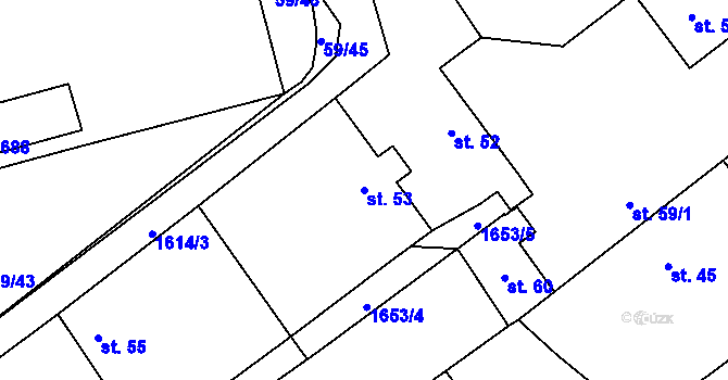 Parcela st. 53 v KÚ Mladotice, Katastrální mapa