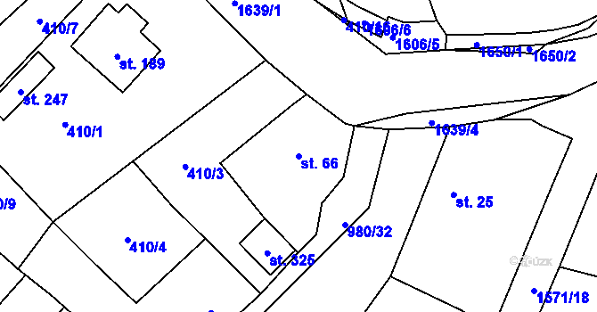 Parcela st. 66 v KÚ Mladotice, Katastrální mapa