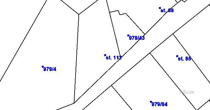 Parcela st. 112 v KÚ Mladotice, Katastrální mapa