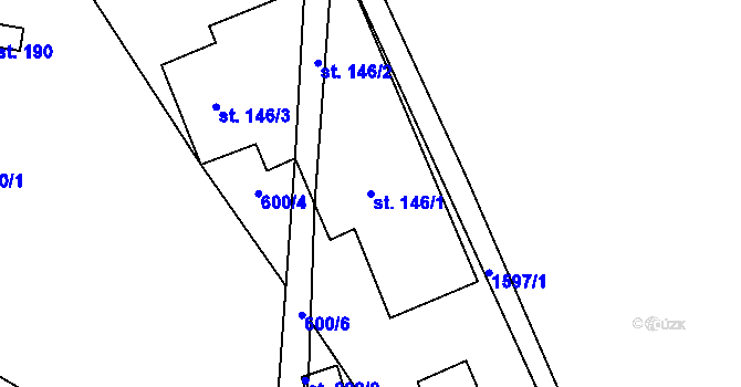 Parcela st. 146/1 v KÚ Mladotice, Katastrální mapa