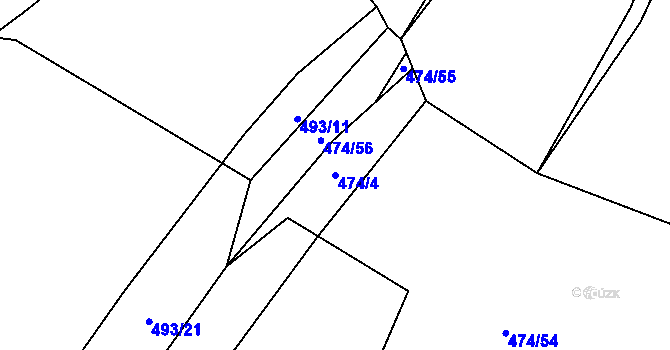 Parcela st. 474/4 v KÚ Mladotice, Katastrální mapa
