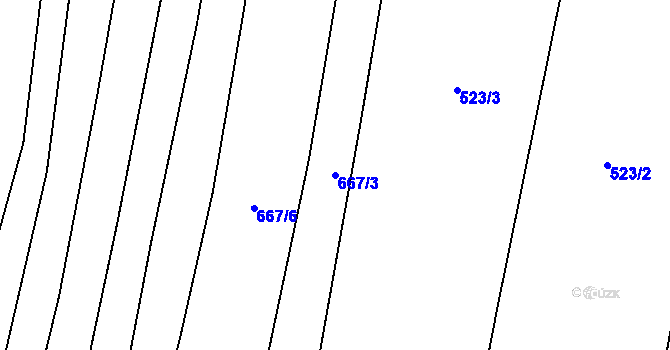 Parcela st. 667/3 v KÚ Mladotice, Katastrální mapa