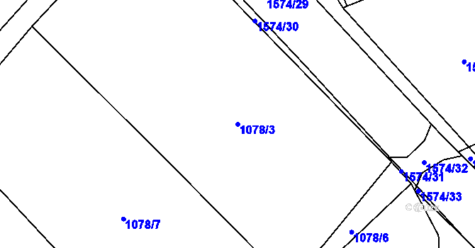 Parcela st. 1078/3 v KÚ Mladotice, Katastrální mapa