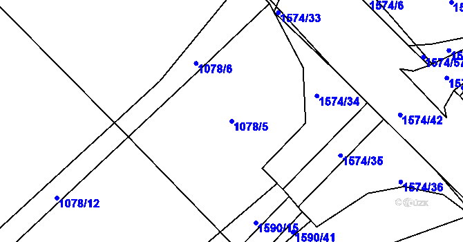 Parcela st. 1078/5 v KÚ Mladotice, Katastrální mapa
