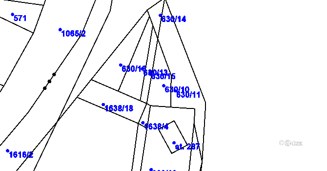 Parcela st. 630/10 v KÚ Mladotice, Katastrální mapa