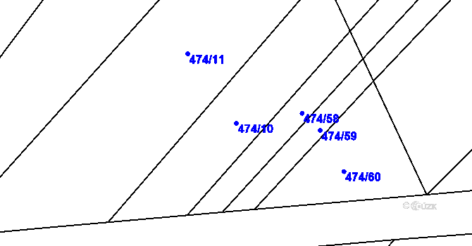Parcela st. 474/10 v KÚ Mladotice, Katastrální mapa