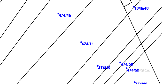 Parcela st. 474/11 v KÚ Mladotice, Katastrální mapa