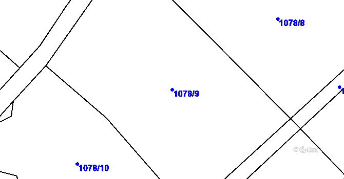 Parcela st. 1078/9 v KÚ Mladotice, Katastrální mapa