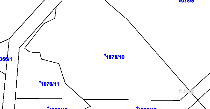 Parcela st. 1078/10 v KÚ Mladotice, Katastrální mapa